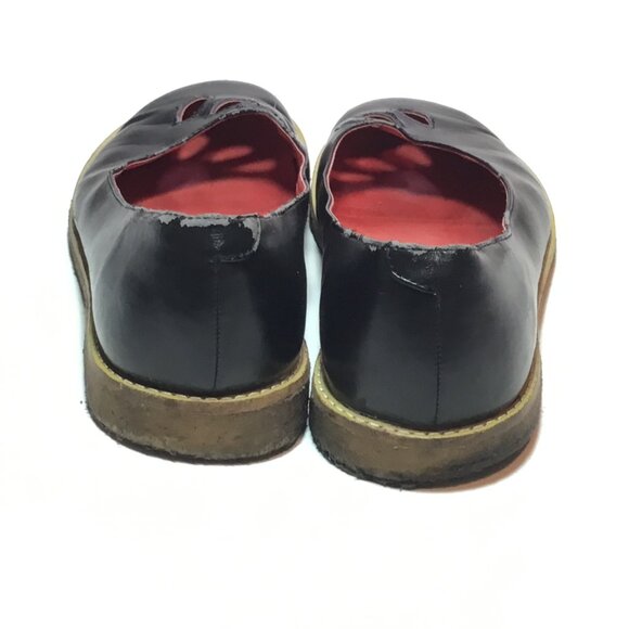 Jackie Black Leather Crepe Sole Shoes Size 39 - Picture 3 of 8